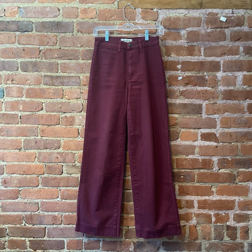 COPY - Madewell Full Length Slim Emmett Pants in Maroon